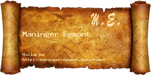 Maninger Egmont névjegykártya